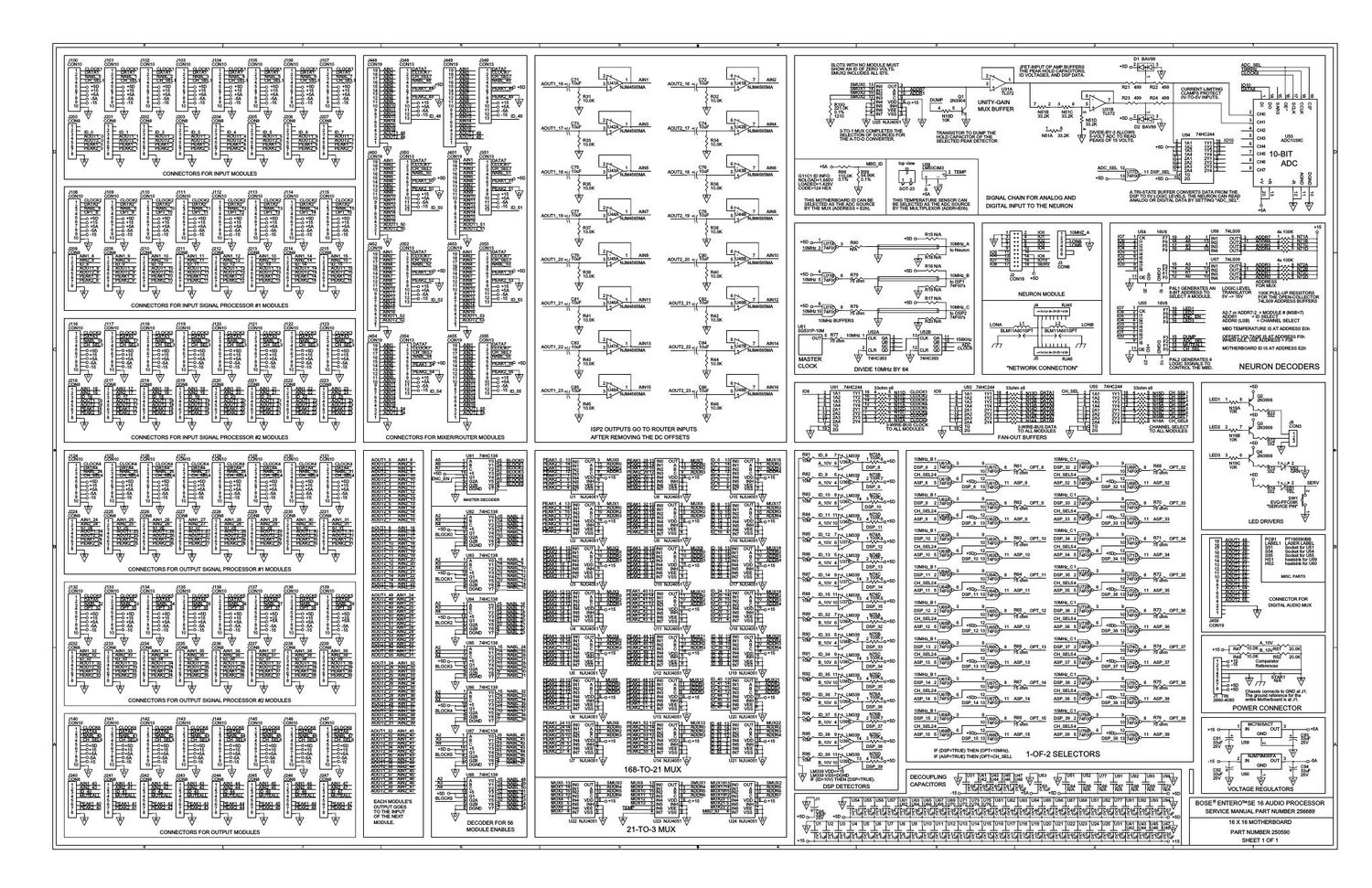 bose entero se16 audio processor 250590 motherboard schematics