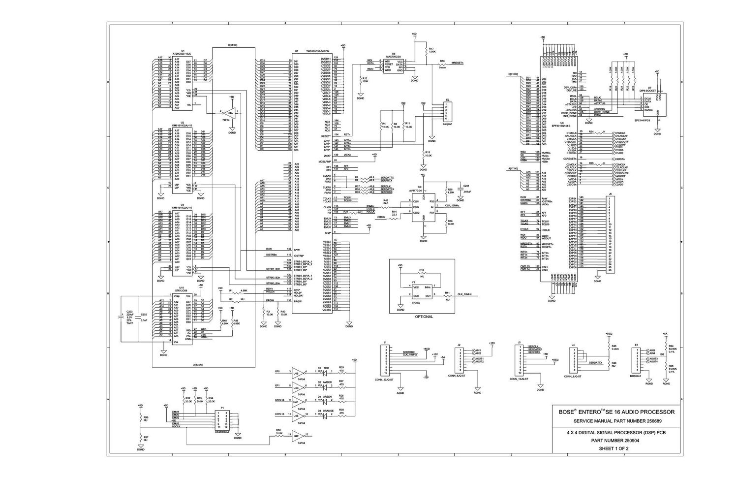 bose entero se16 audio processor 250904 dsp shbose t1 schematics