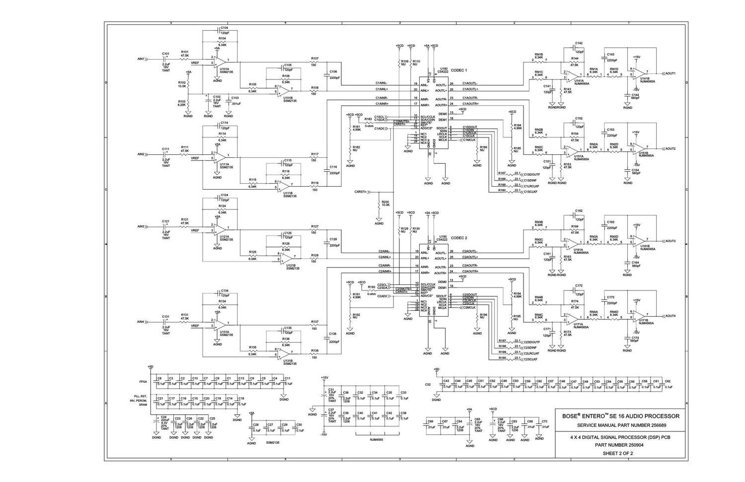 bose entero se16 audio processor 250904 dsp sht2 schematics