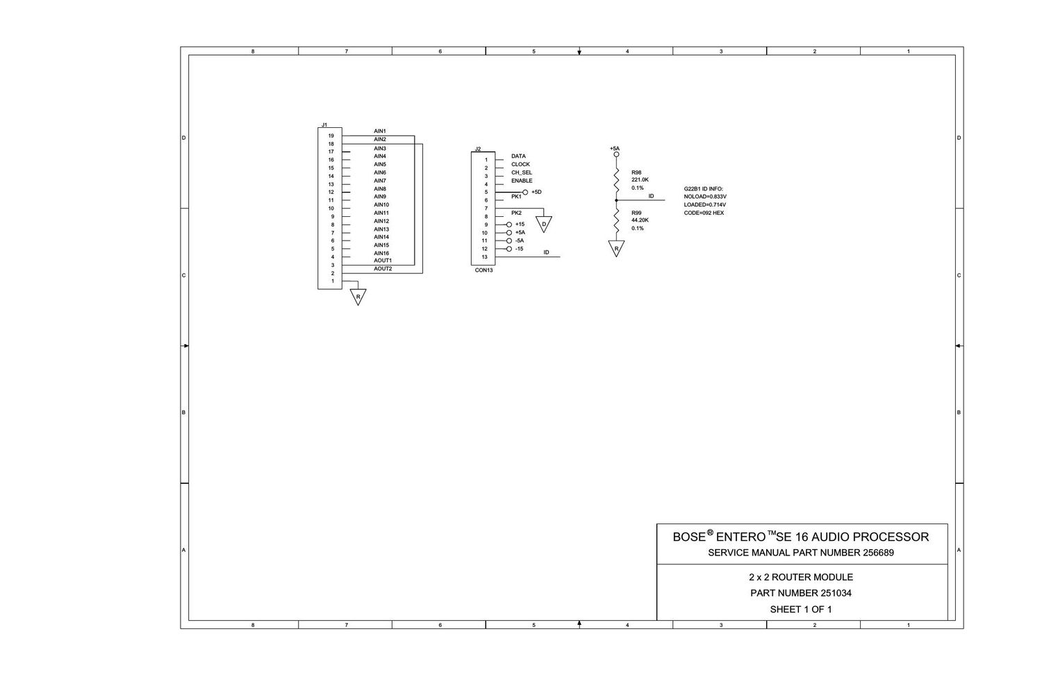 bose entero se16 audio processor 251034 2x2 router schematics