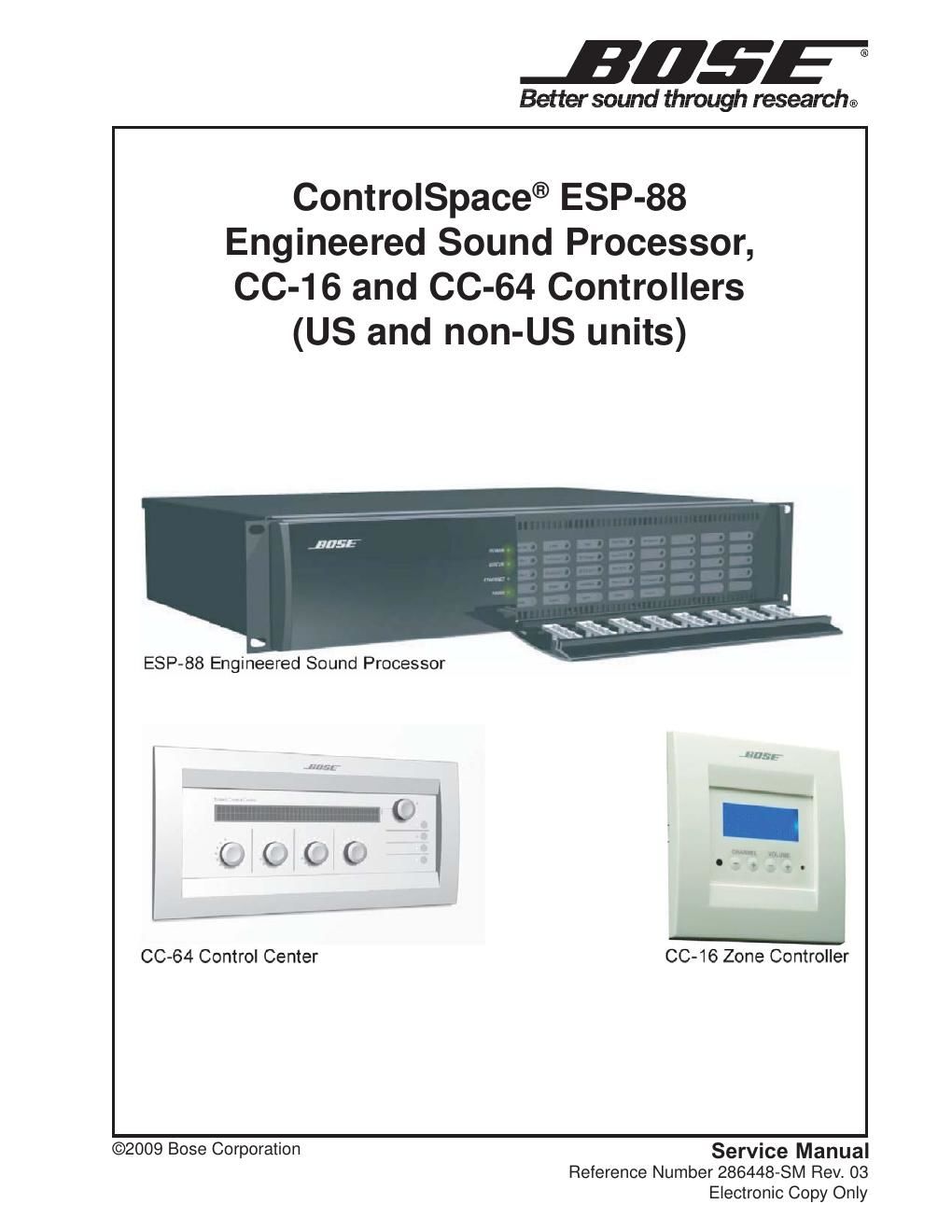 bose esp 88 engineered sound processor service manual