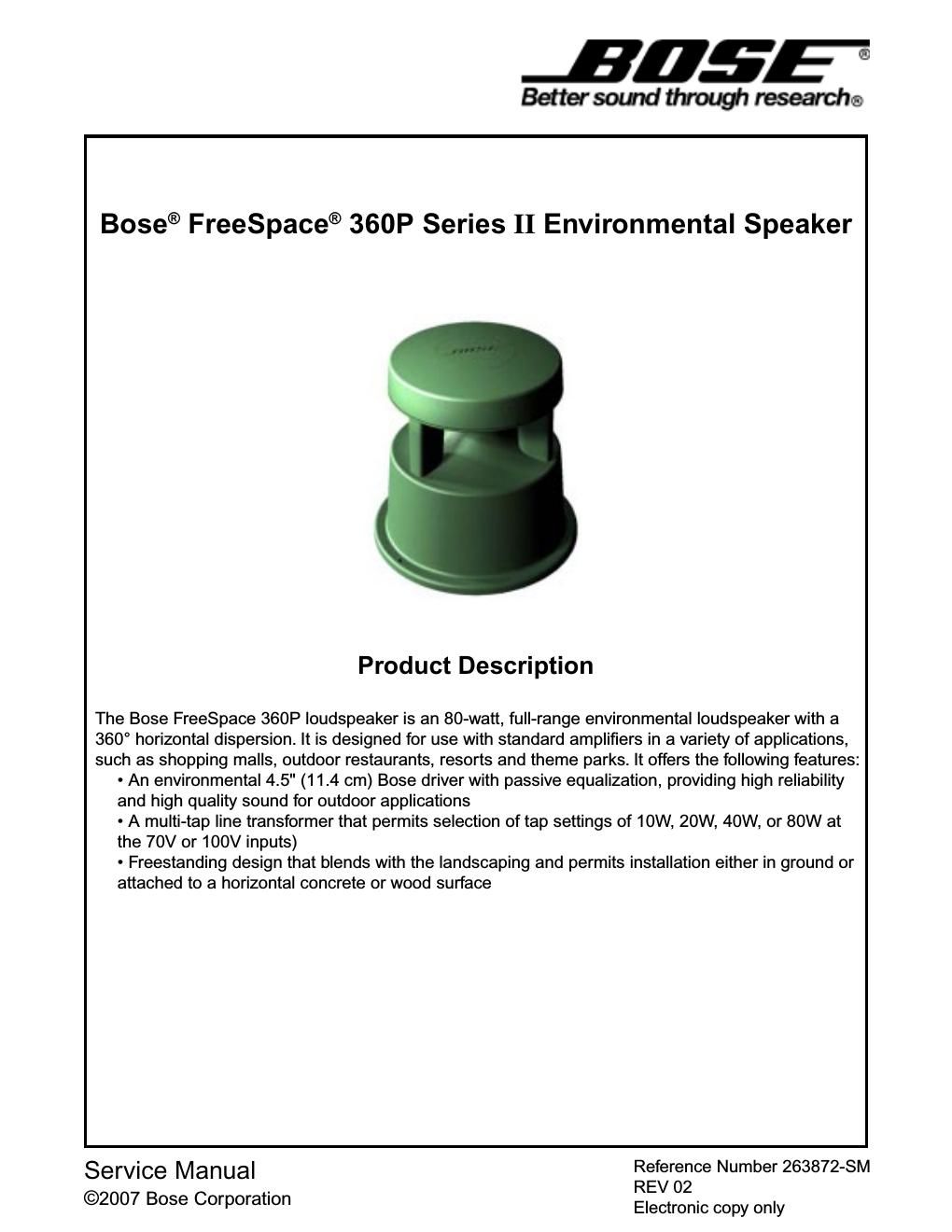 bose freespace 360p 263872 service manual rev02