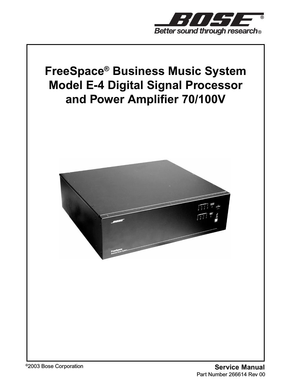 bose freespace business music system model e 4 266614r00
