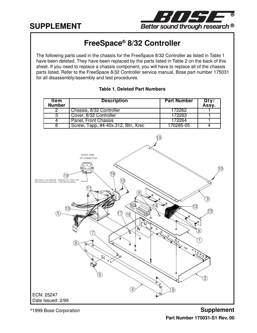 bose freespace business system controller supplement s1