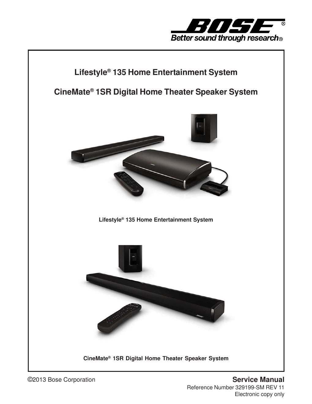 bose lifestyle 135 cinemate 1sr speaker system rev 11