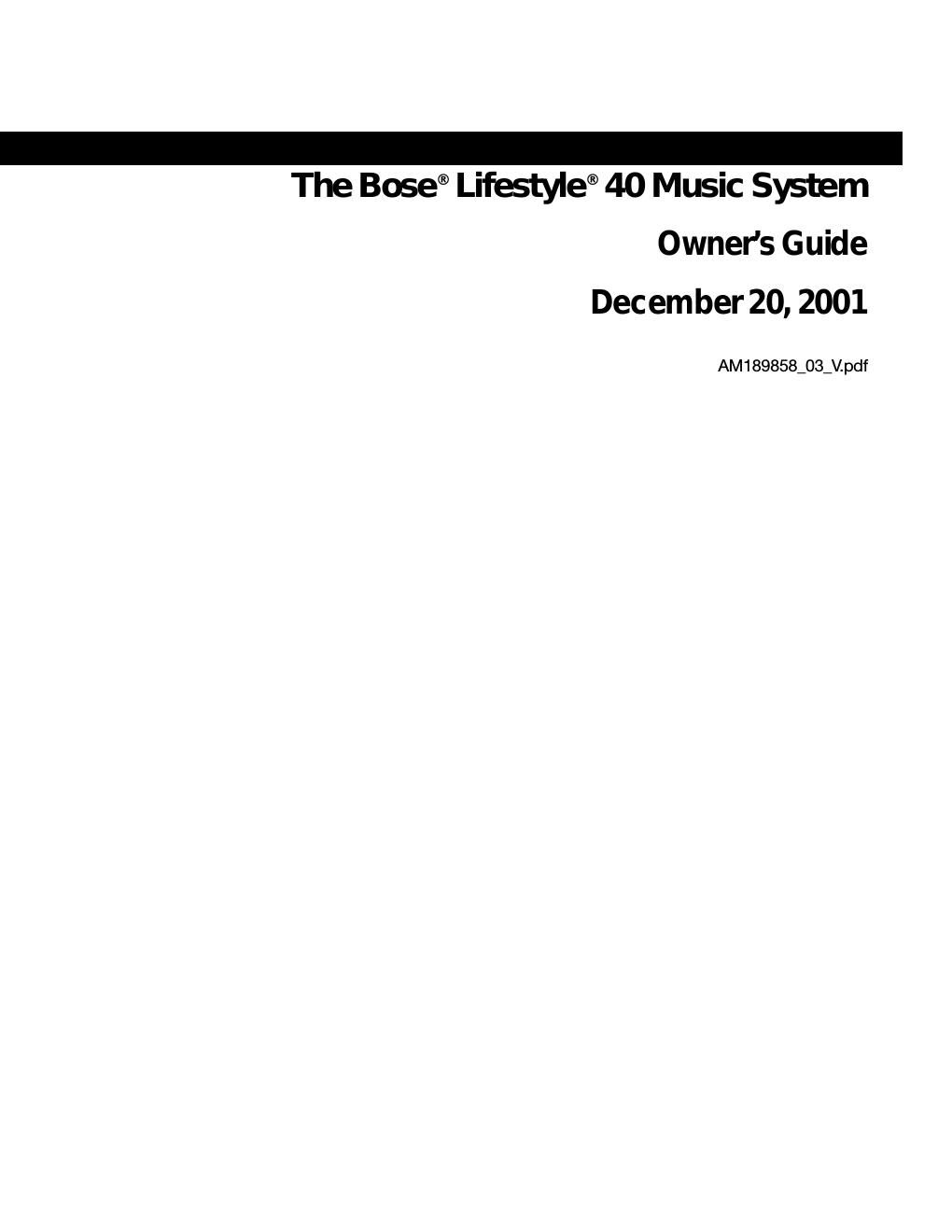 bose lifestyle 40 owners guide
