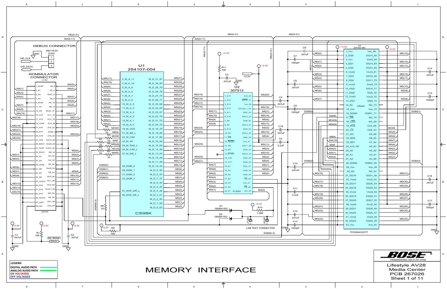 bose lifestyle av28 media center service manual