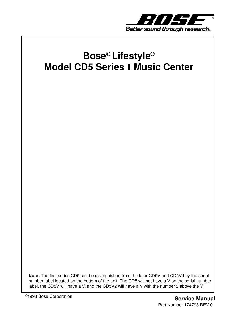 Audio Service - download bose lifestyle cd5 service manual