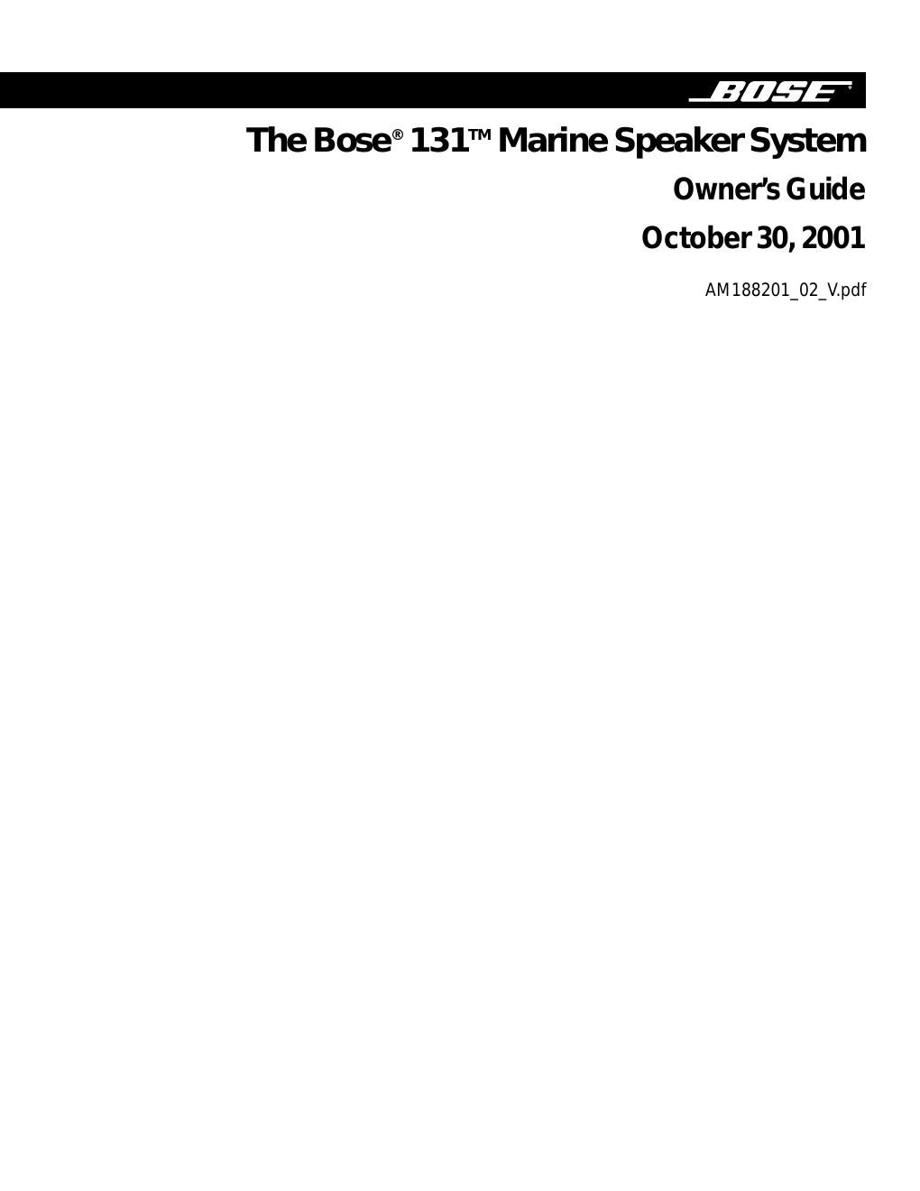 bose marine speaker 131 owners guide