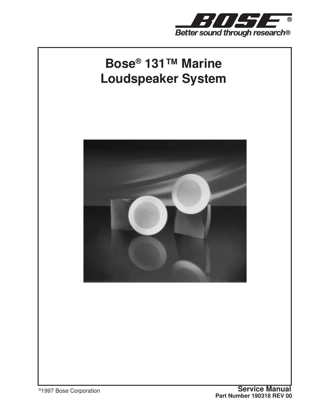bose model 131 marine loudspeaker service manual