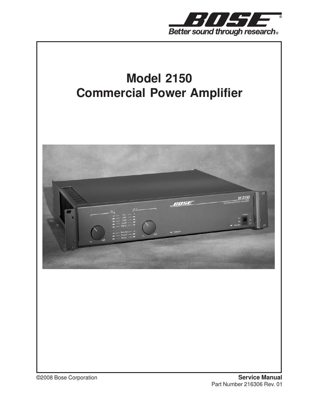 bose model 2150 amplifier service manual rev 01