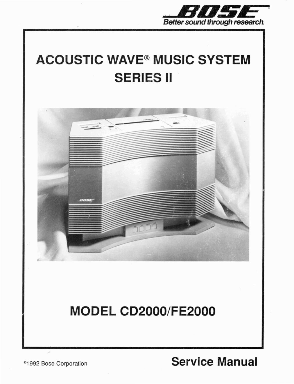 bose model cd2000 fe2000 acoustic wave music system ii
