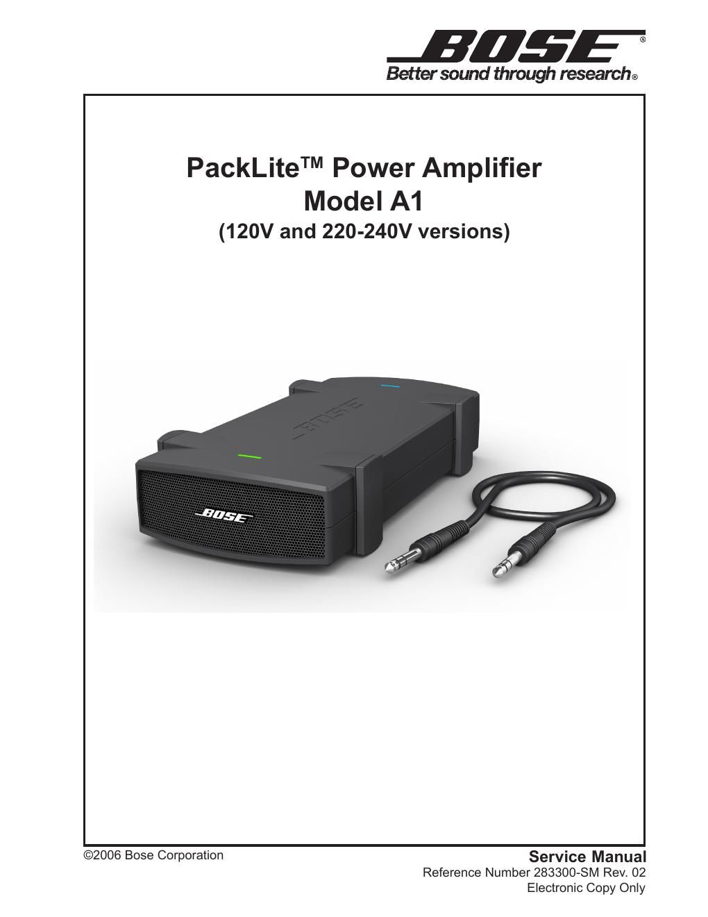 Bose Packlite Power Amp Model A1 Black 