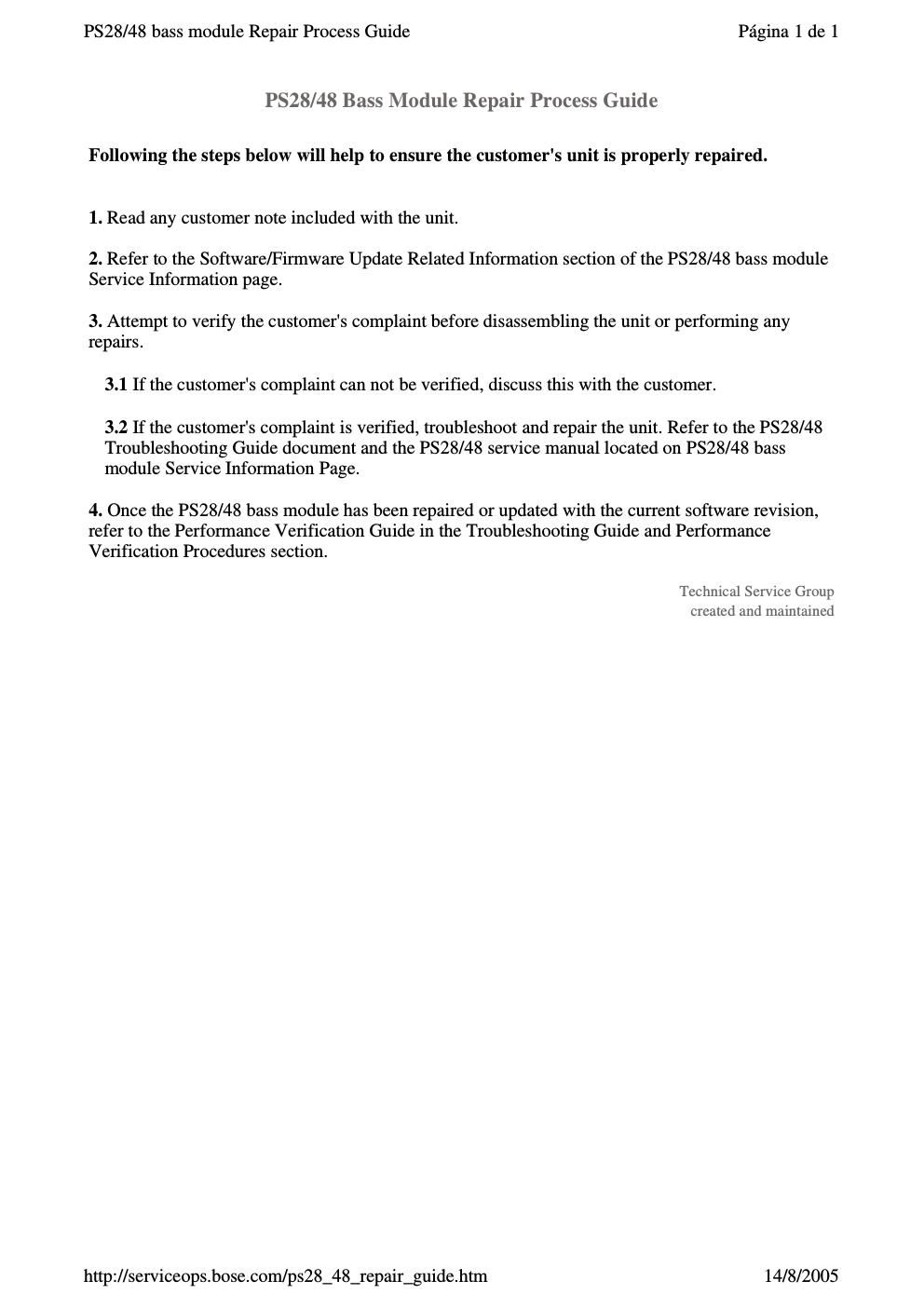 bose ps28 ps 48 bass module repair process guide