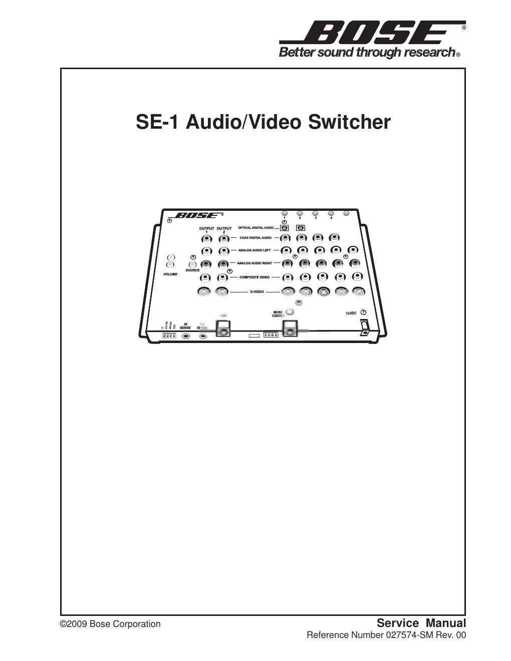 bose se 1 audio video switcher service manual rev 00
