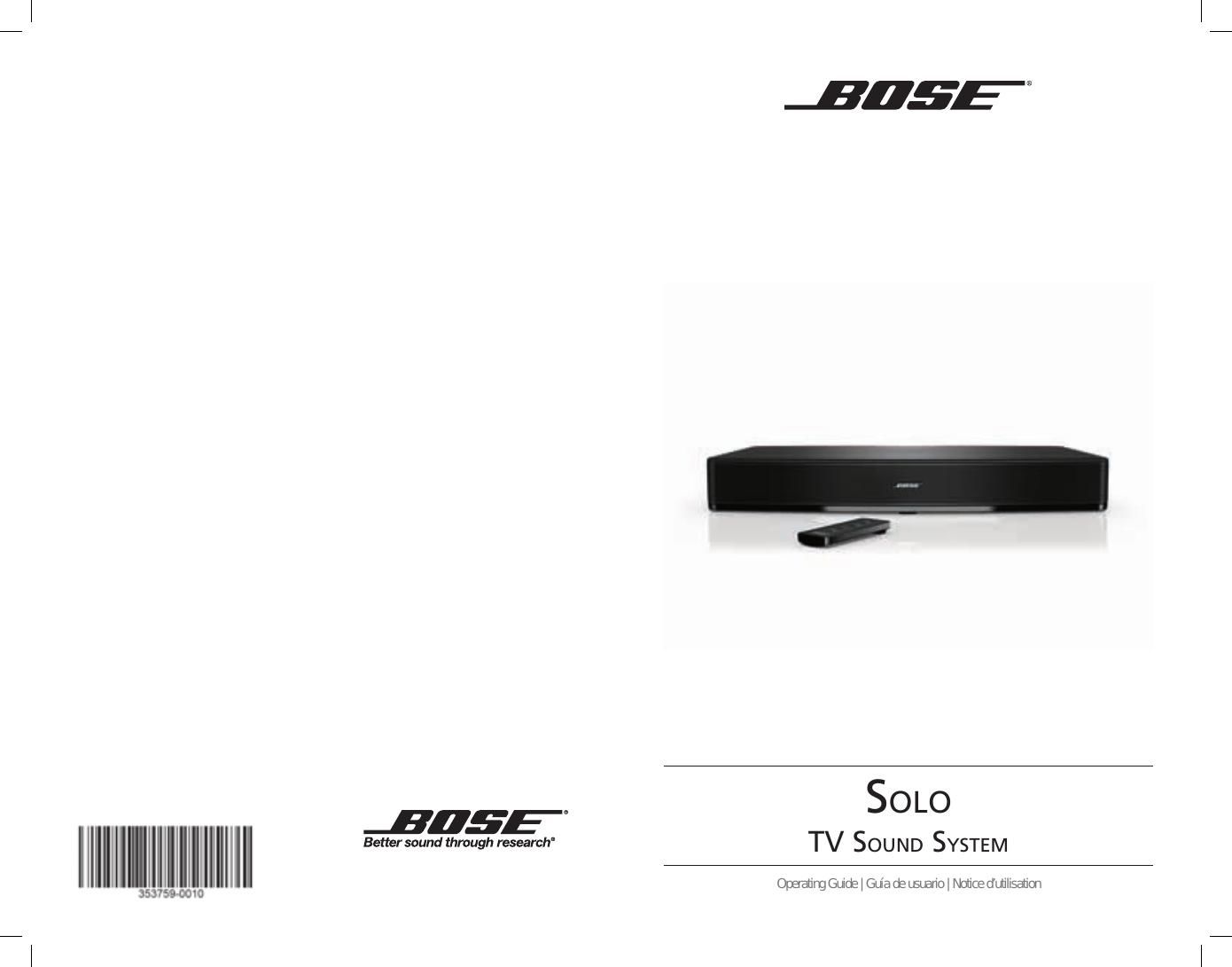 bose solo tv sound system owners guide