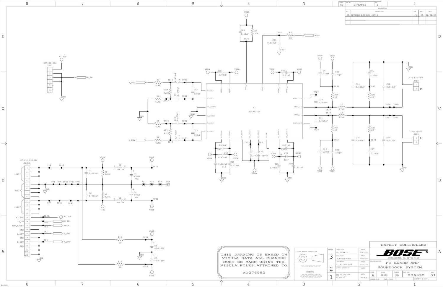 bose sounddock system schematics