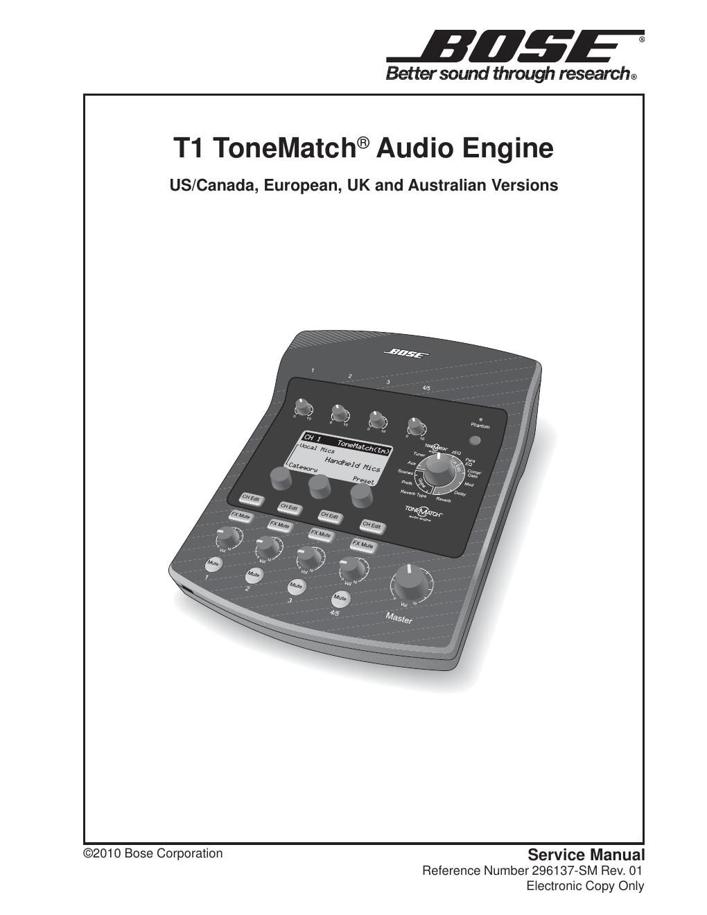 bose t1 tonematch audio engine rev 01