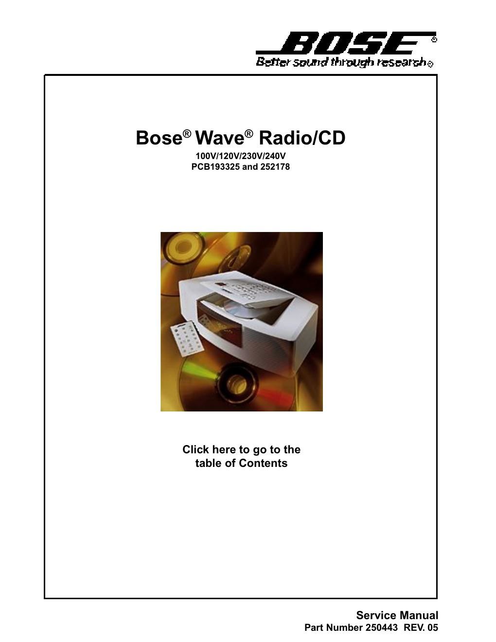 bose wave radio cd service en