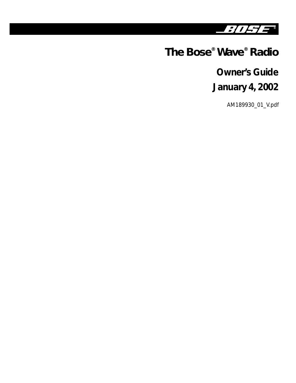 bose wave radio owners guide