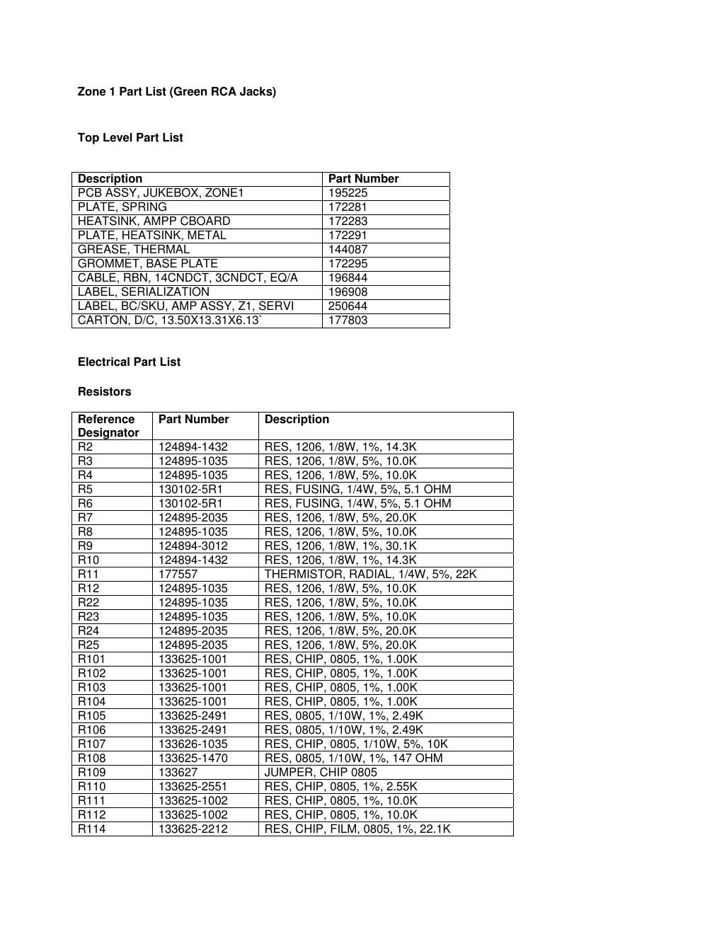 bose zone 1 part list