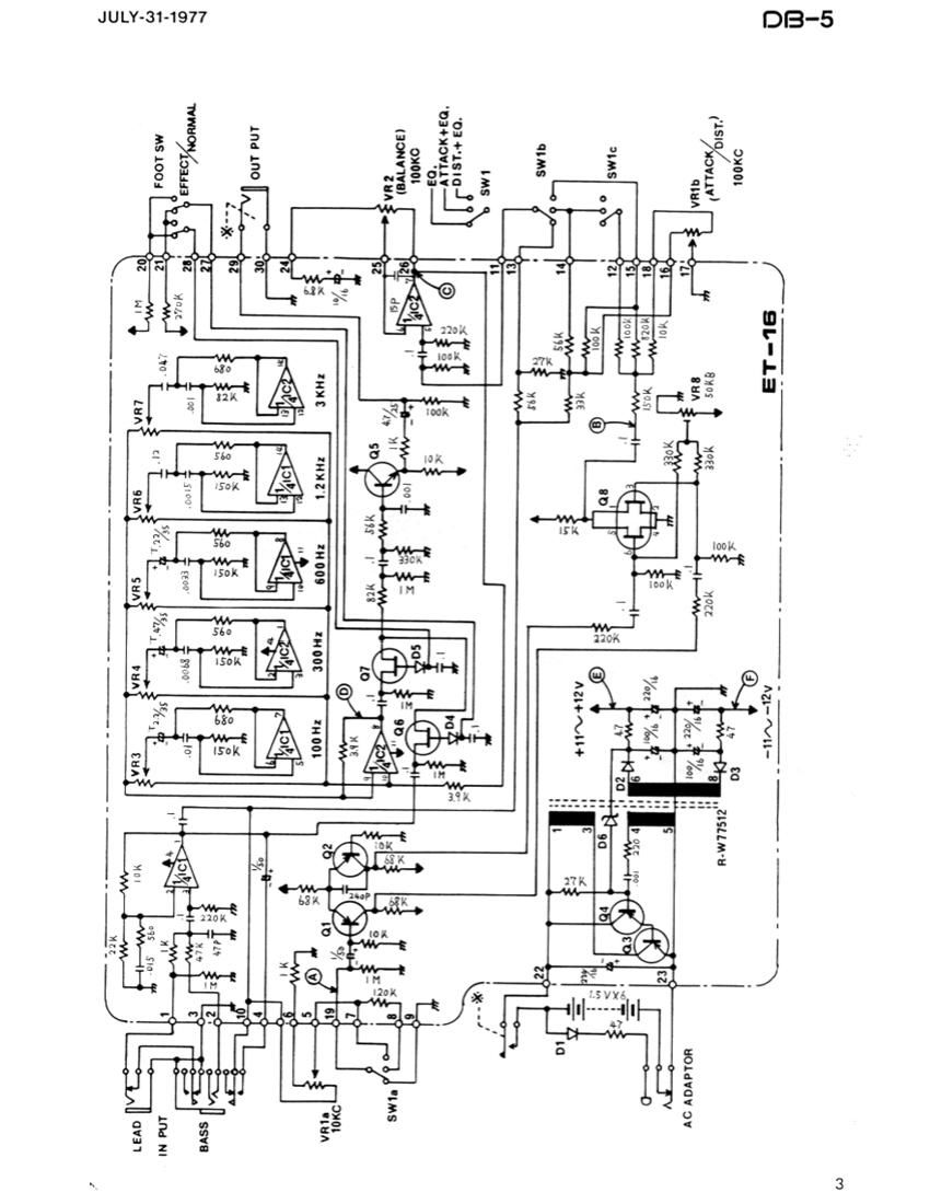 Boss DB 5 Distortion Schematic