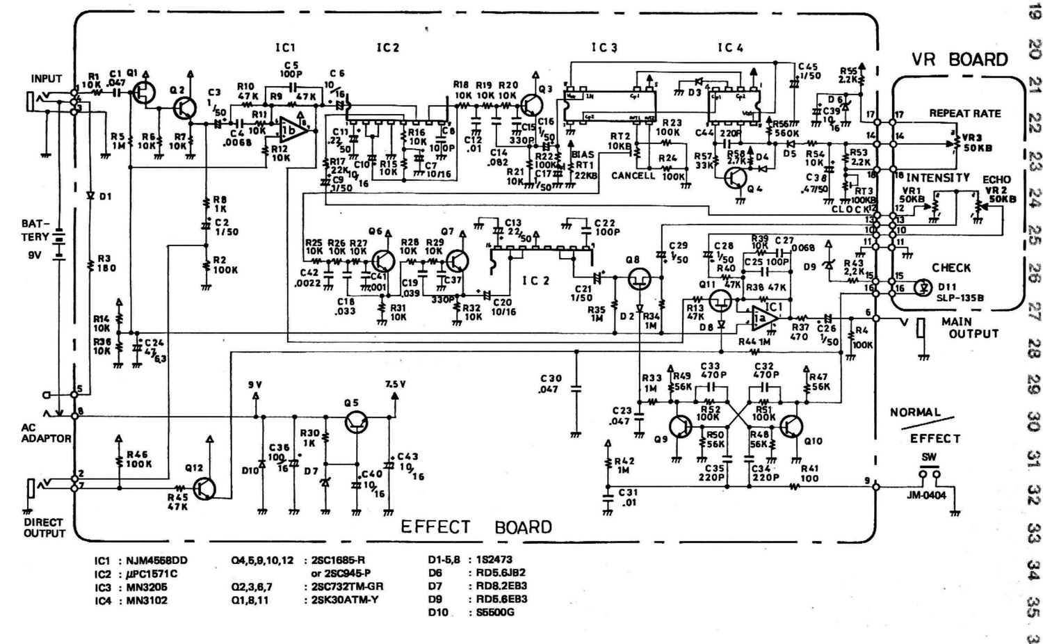 Boss DM 3 Delay Machine Schematic