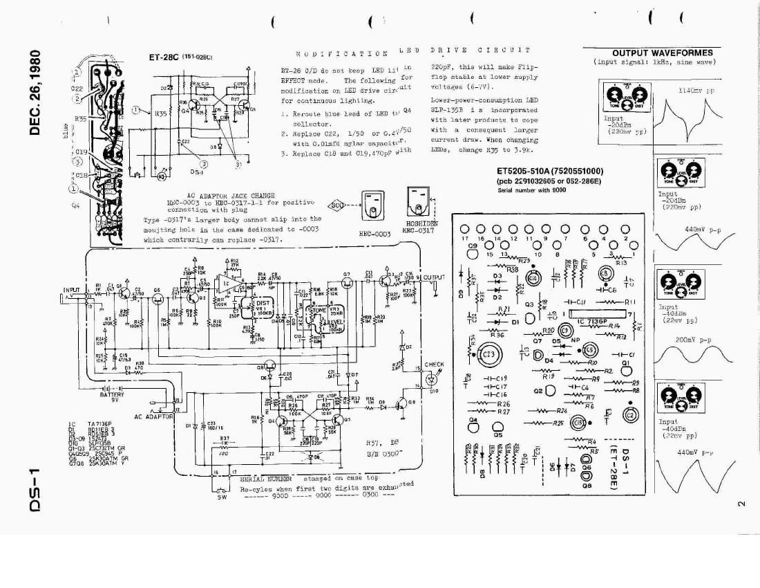 Boss DS 1 Distortion (1st Ed.) Schematic