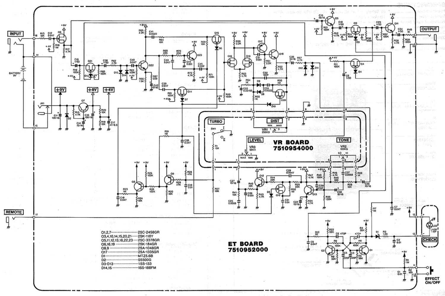 Boss DS 2 Turbo Distortion Schematic