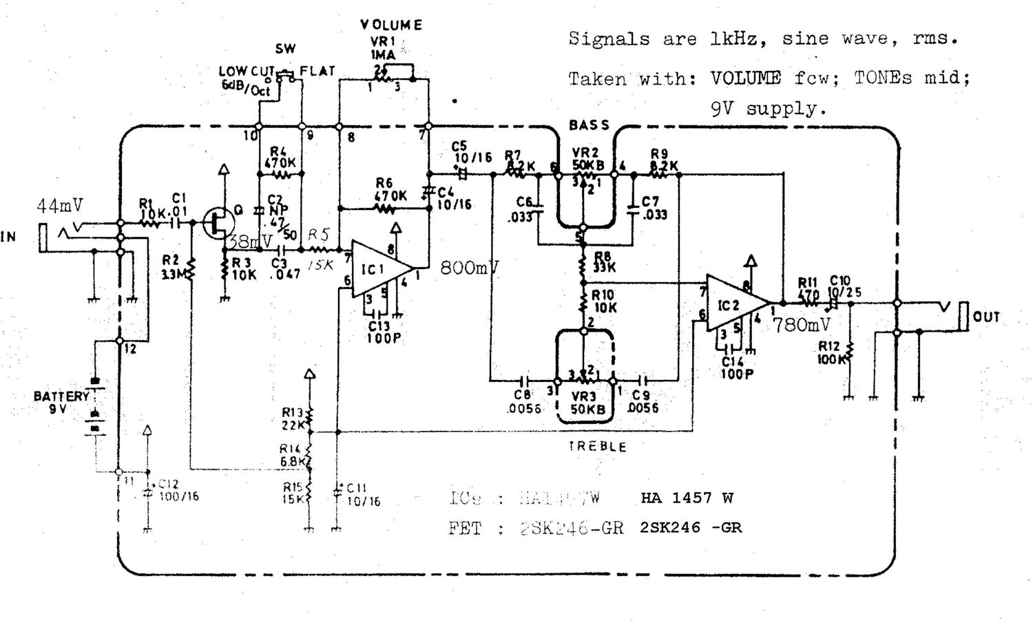 Boss FA 1 Fet Amp Schematic