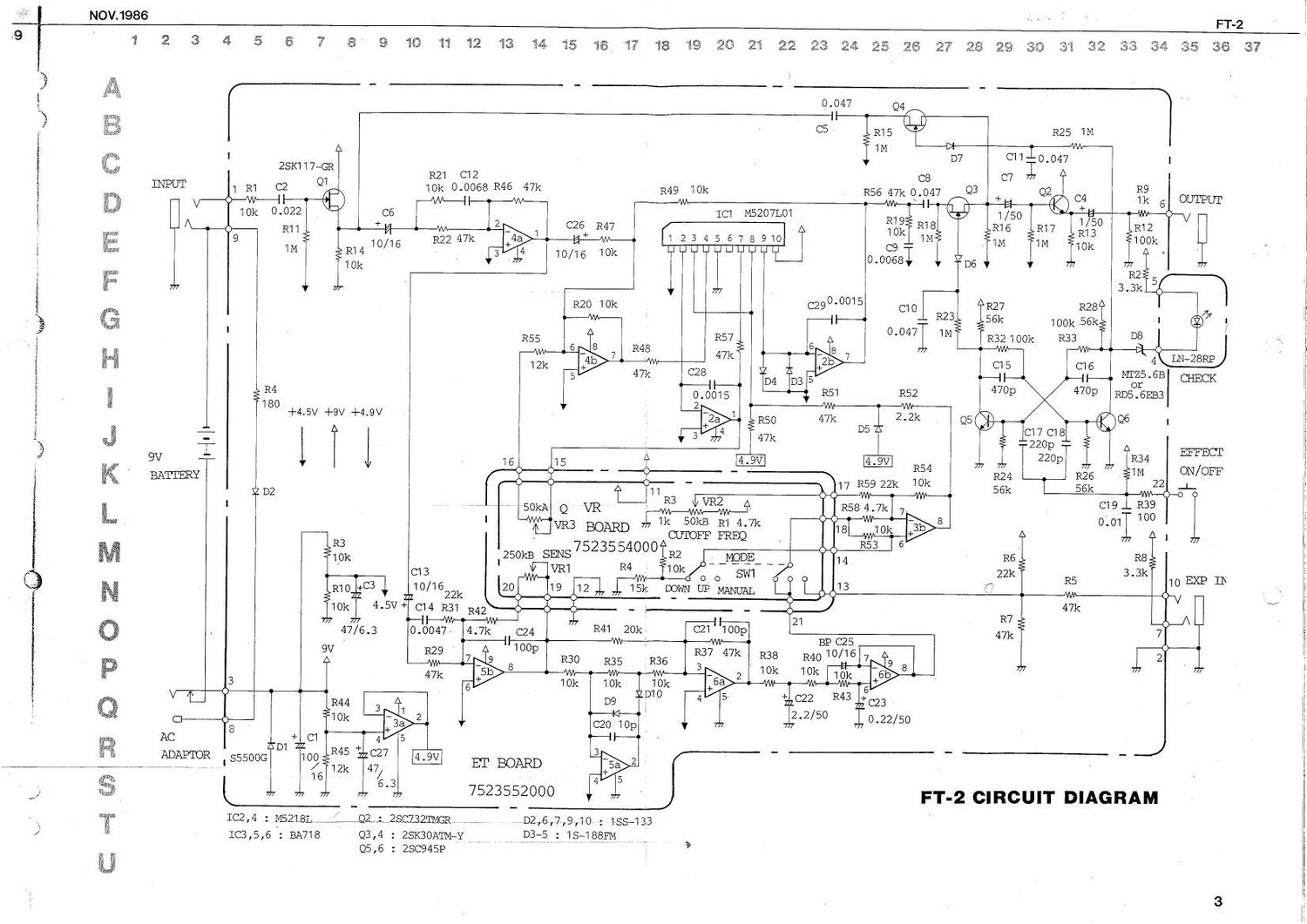 Boss FT 2 Dynamic Filter Schematic