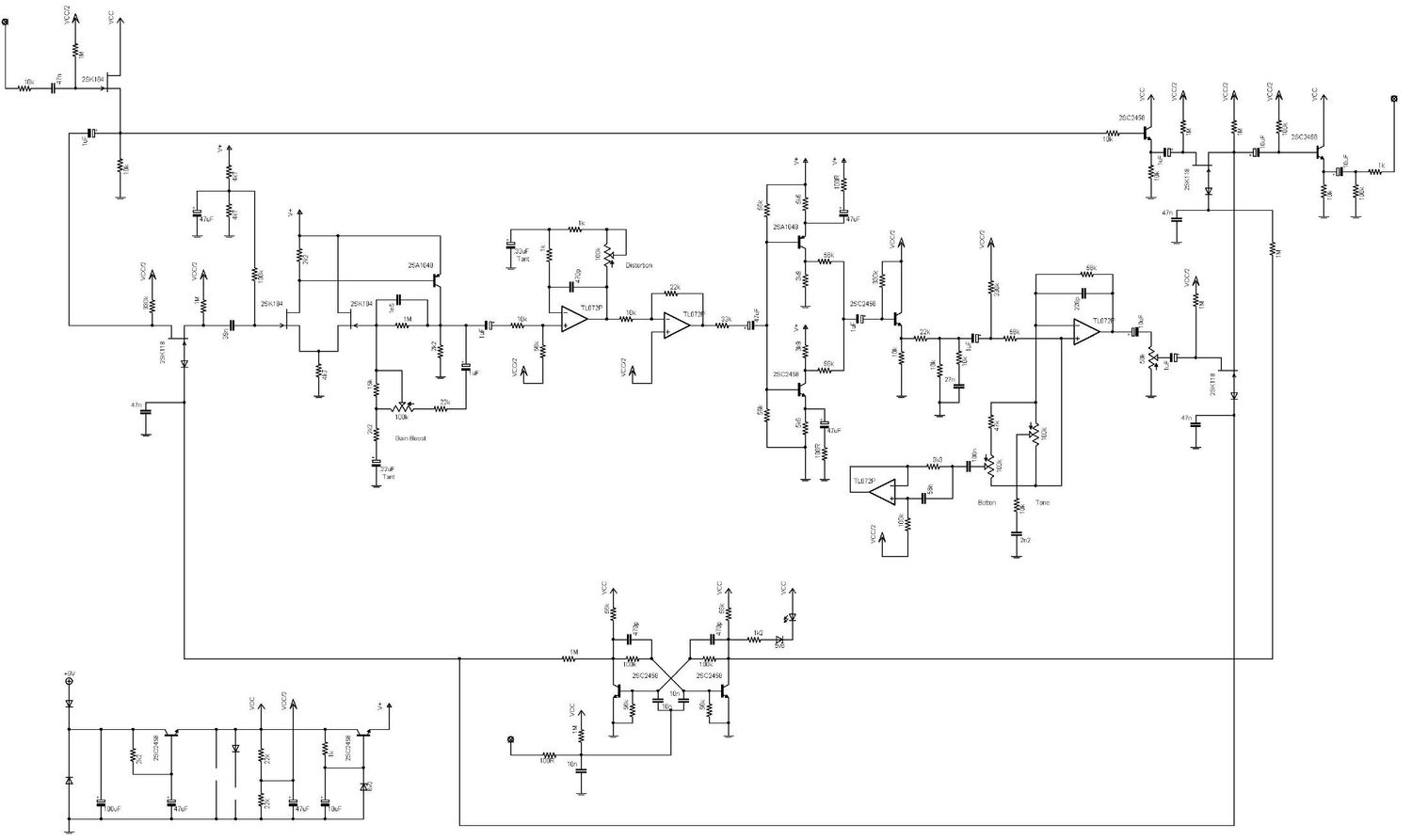 Boss MD 2 Mega Distortion Schematic