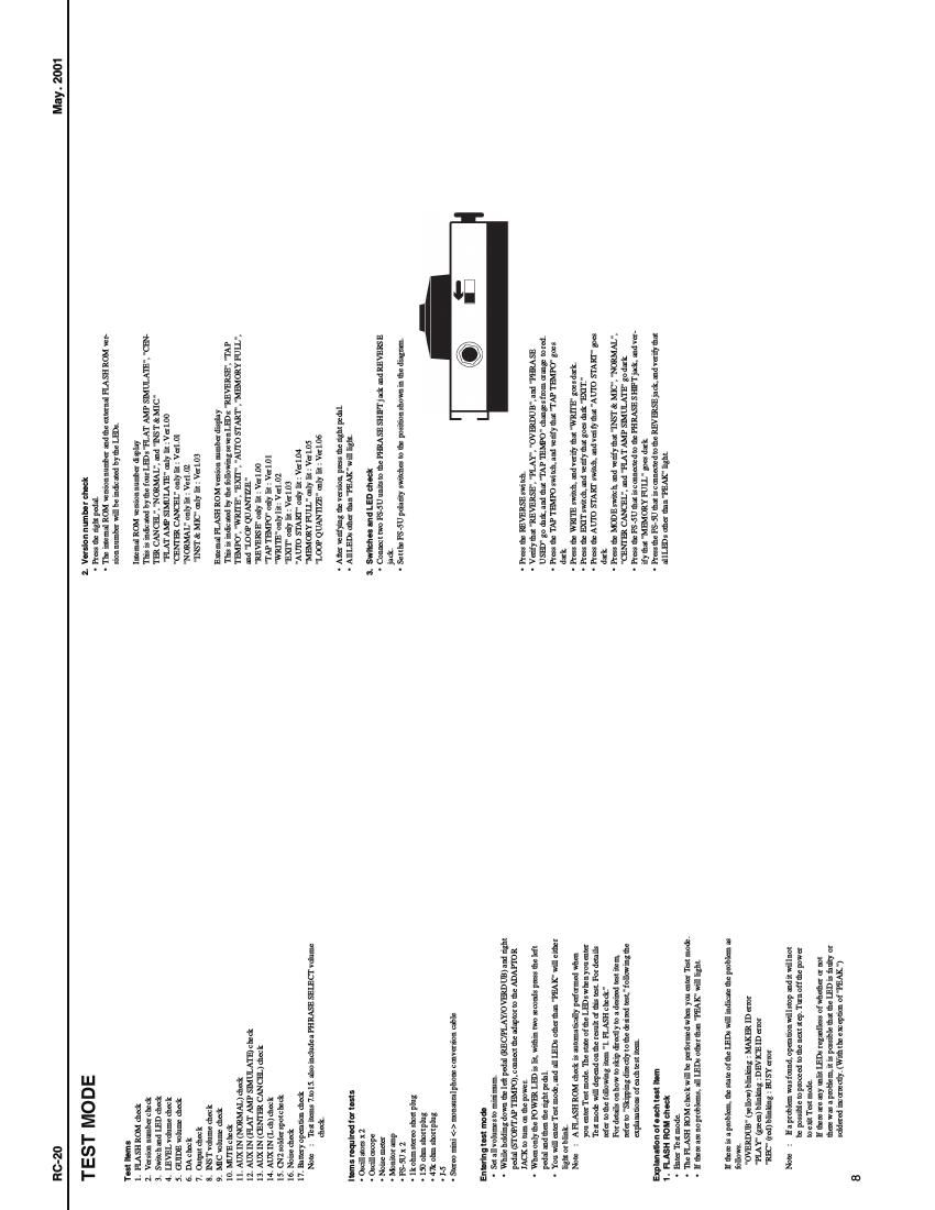 Boss RC 20 Loop Station Service Manual