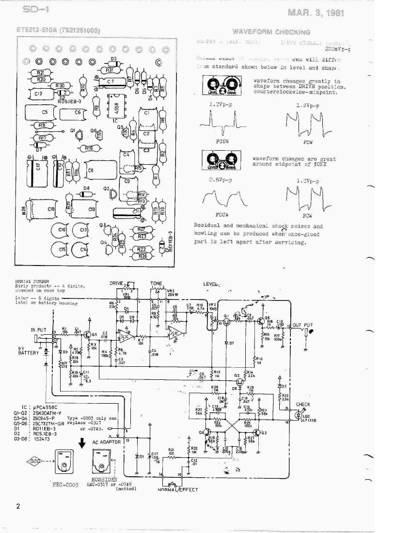 Free Audio Service Manuals - Free download Boss SD 1 Super Overdrive Schematic