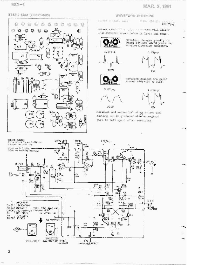 Boss SD 1 Super Overdrive Schematic