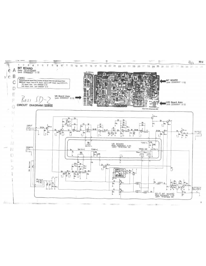 Boss SD 2 Super Overdrive Schematic