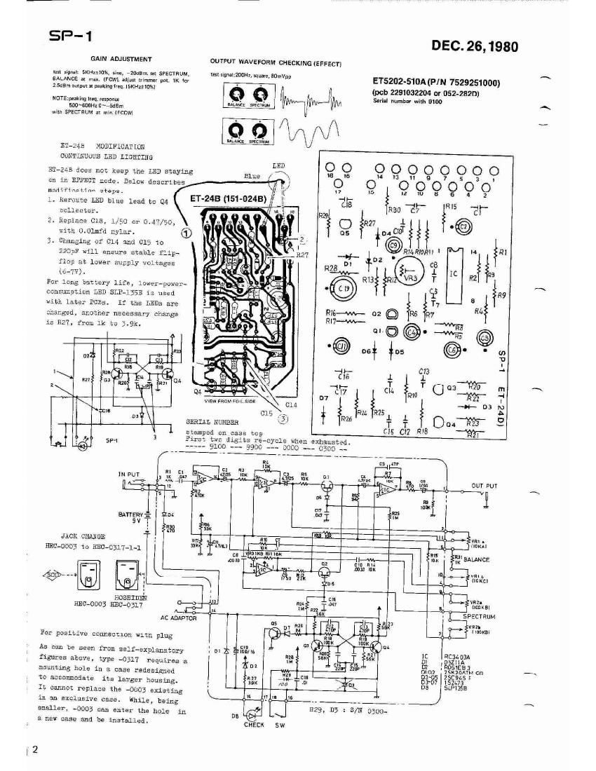 Boss SP 1 Spectrum Schematic