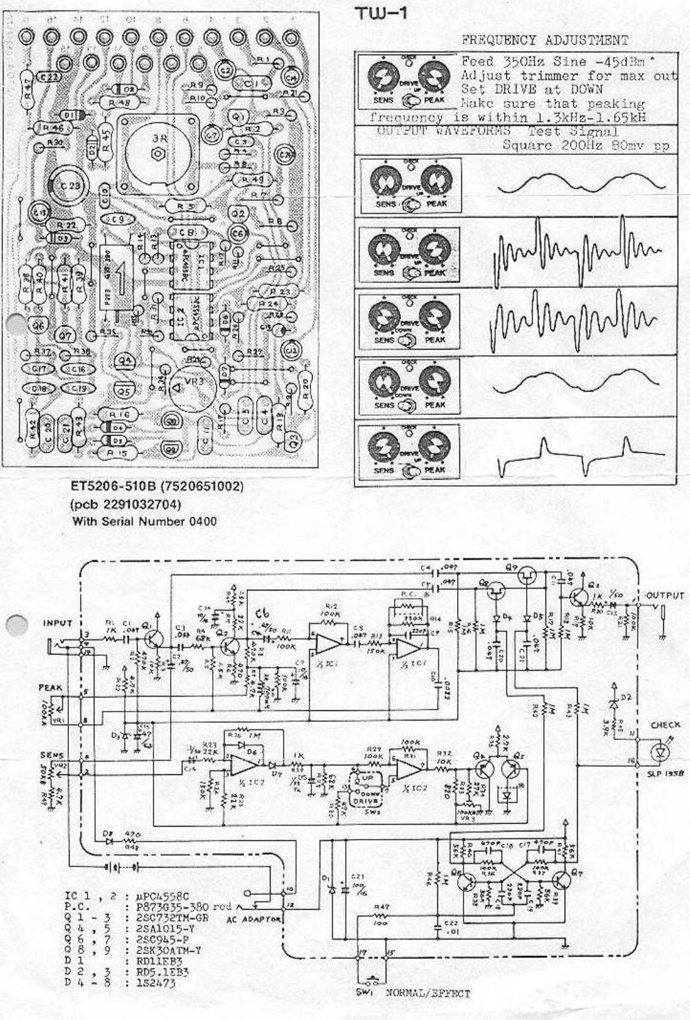 Boss TW 1 Touch Wah Schematic