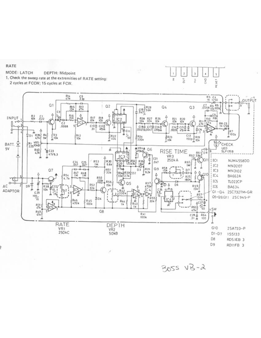 Boss VB 2 Vibrato Schematic