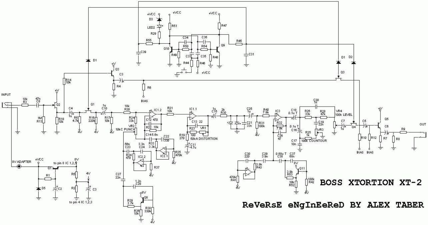 Boss XT 2 Xtortion Schematic