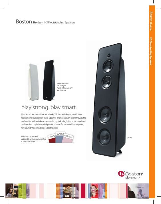 boston acoustics HS 450 460 floorstanding speaker brochure