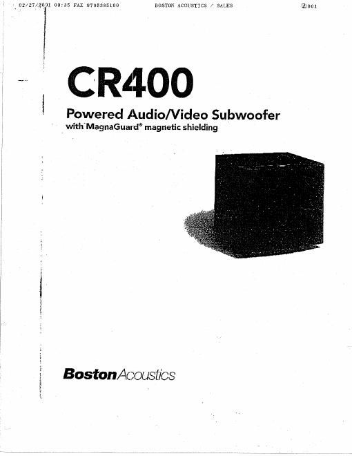 boston acoustics cr 400 owners manual