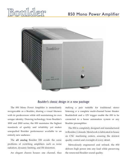 boulder 850 brochure