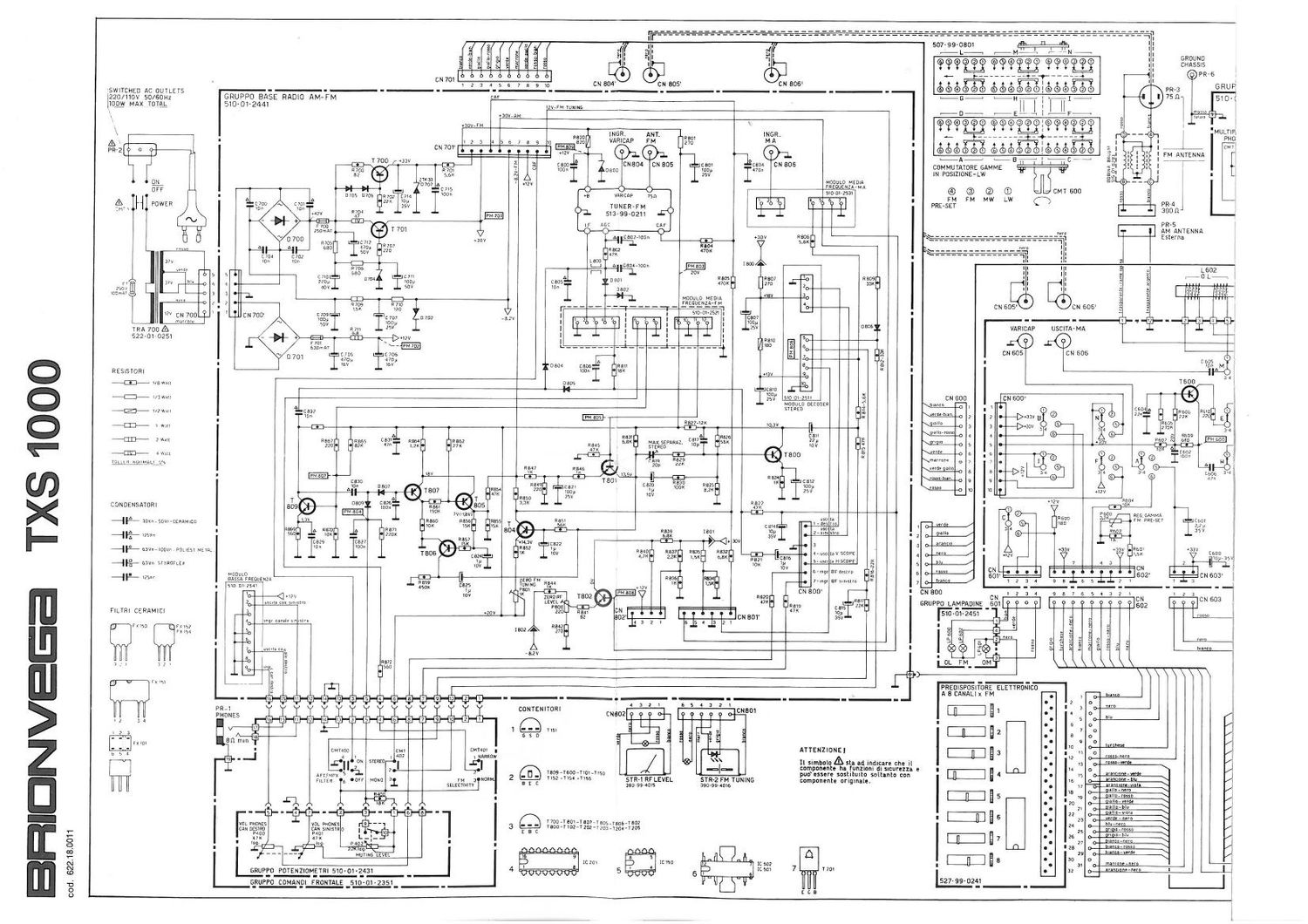 Brionvega TXS1000 tun schematic