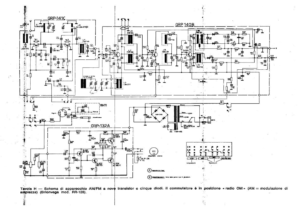brionvega rr128 am fm radio receiver schematic