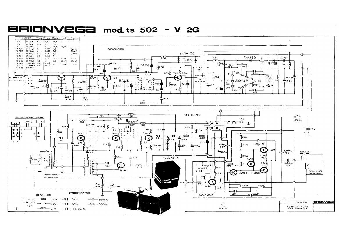 brionvega ts502 v2g am fm radio receiver schematic
