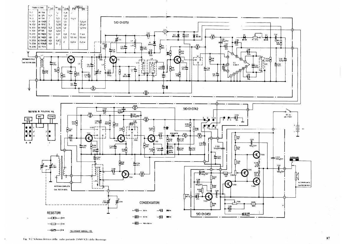 brionvega ts505 v2g am fm radio receiver schematic