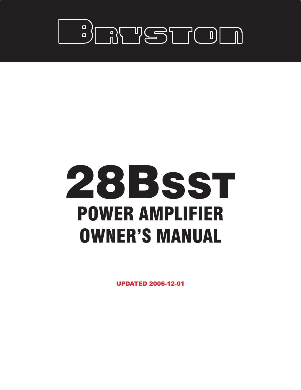bryston 28b sst owners manual