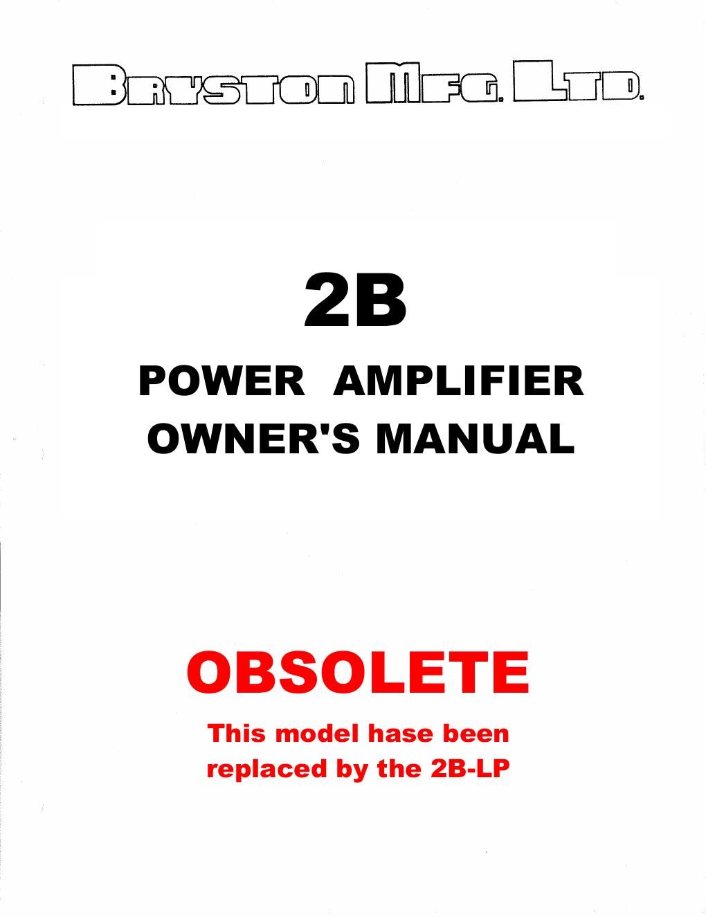 bryston 2b owners manual