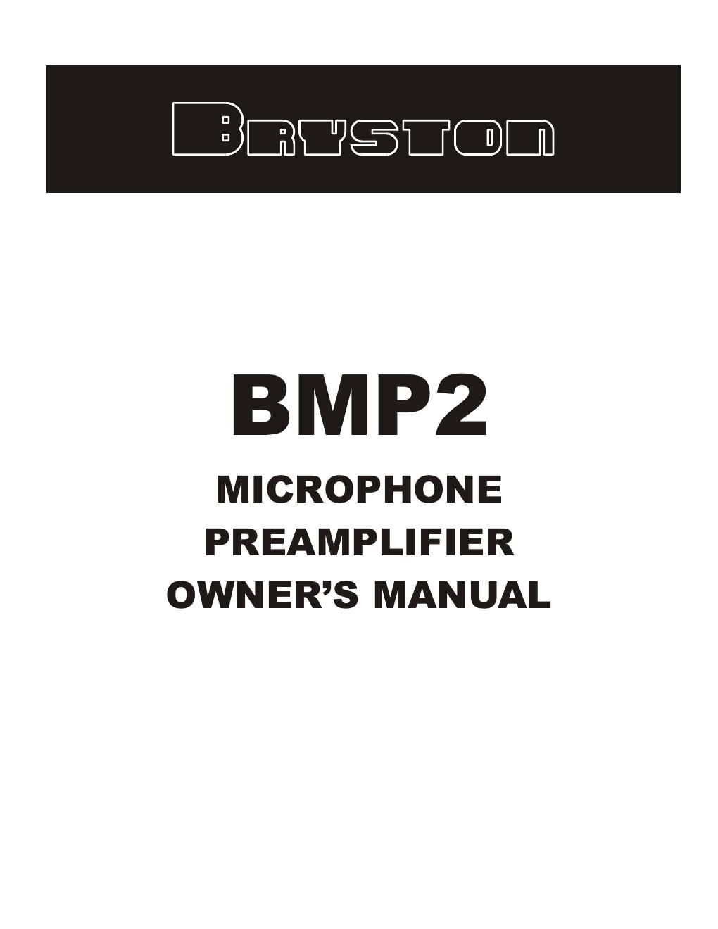 bryston bmp 2 owners manual